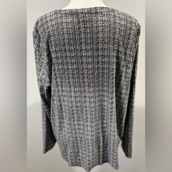 J. Jill Wearever Collection Cardigan Black & White Marbled Hook & Eye Size Large - Picture 7 of 13